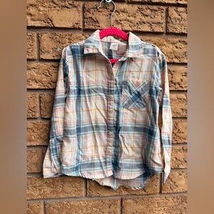 ▪️ 10/$25- Osh Kosh Plaid Cotton Blend Button Down Blouse‎